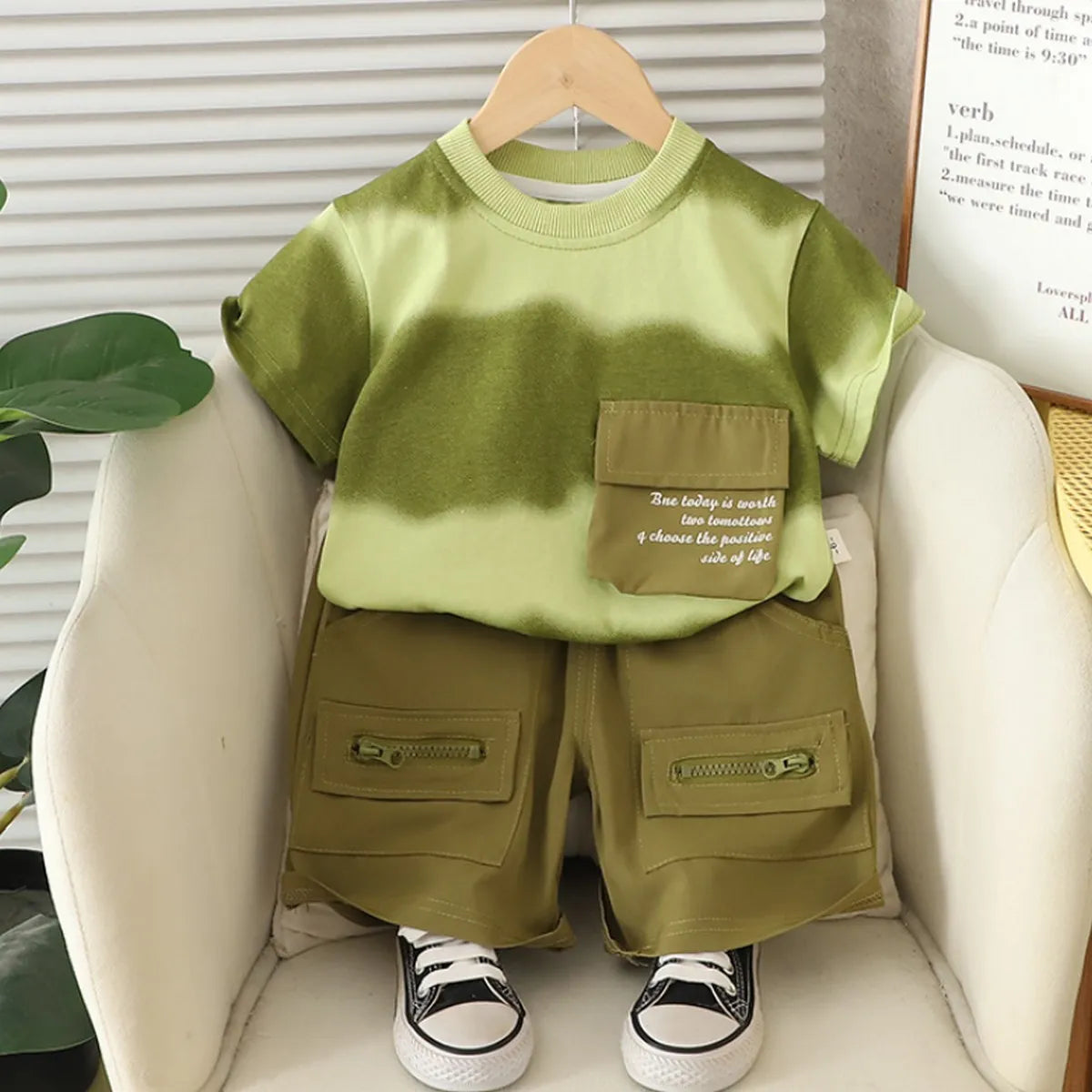Boys' Utility Pocket Set β Two-Tone Green Adventure Outfit